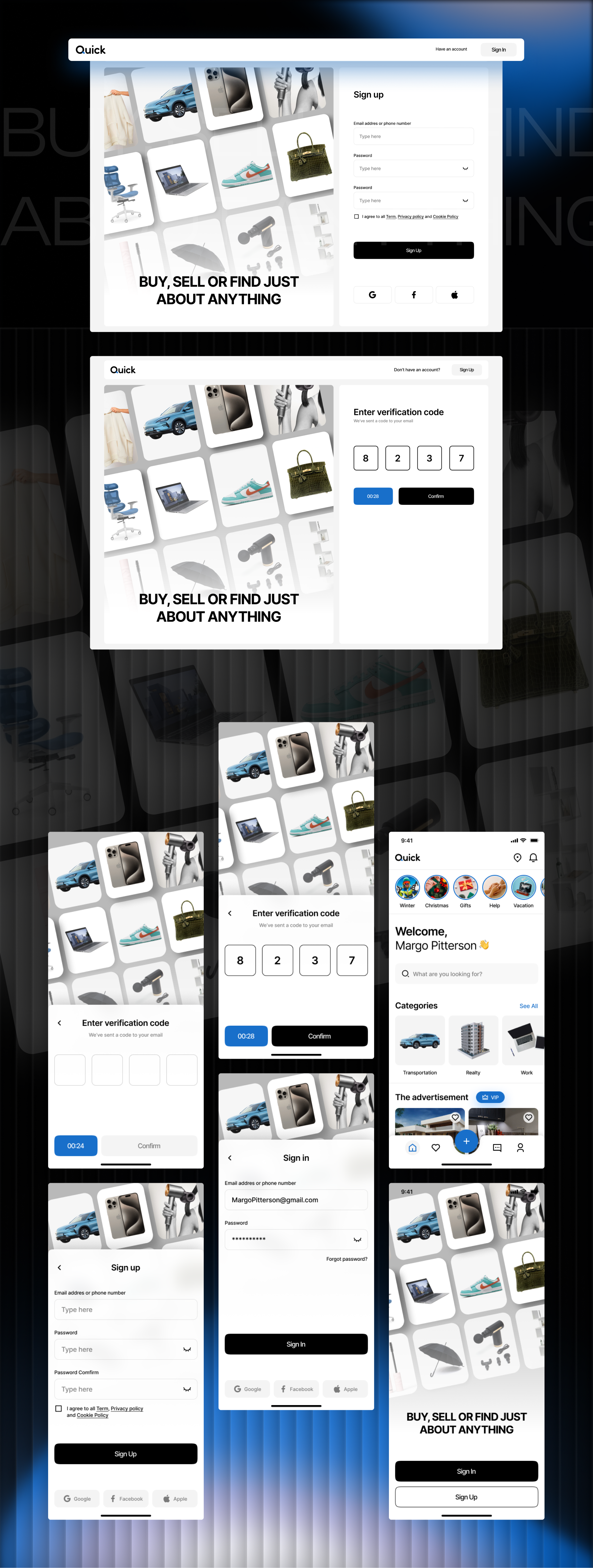 Quick - Modern Classified Buy and Sell Marketplace Flutter App with Admin Panel (Android, IOS)